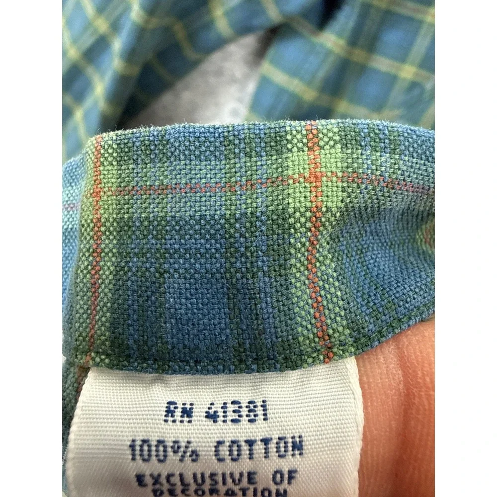 Polo Ralph Lauren Mens Plaid Button Down Shirt Blue Green Yellow Cotton‎ M 9391